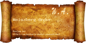 Weiszberg Andor névjegykártya